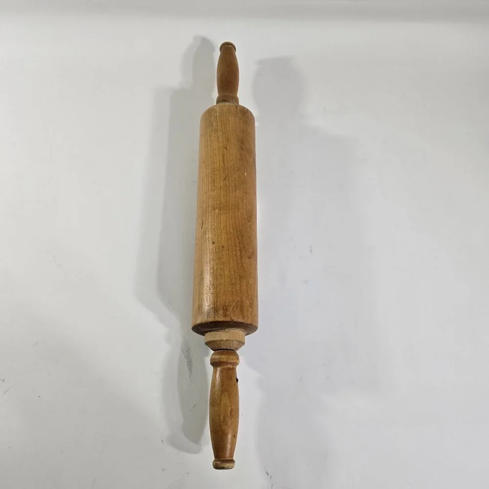Vintage Wooden Rolling Pin Primitive Rustic Country Baking Kitchen Farmhouse
